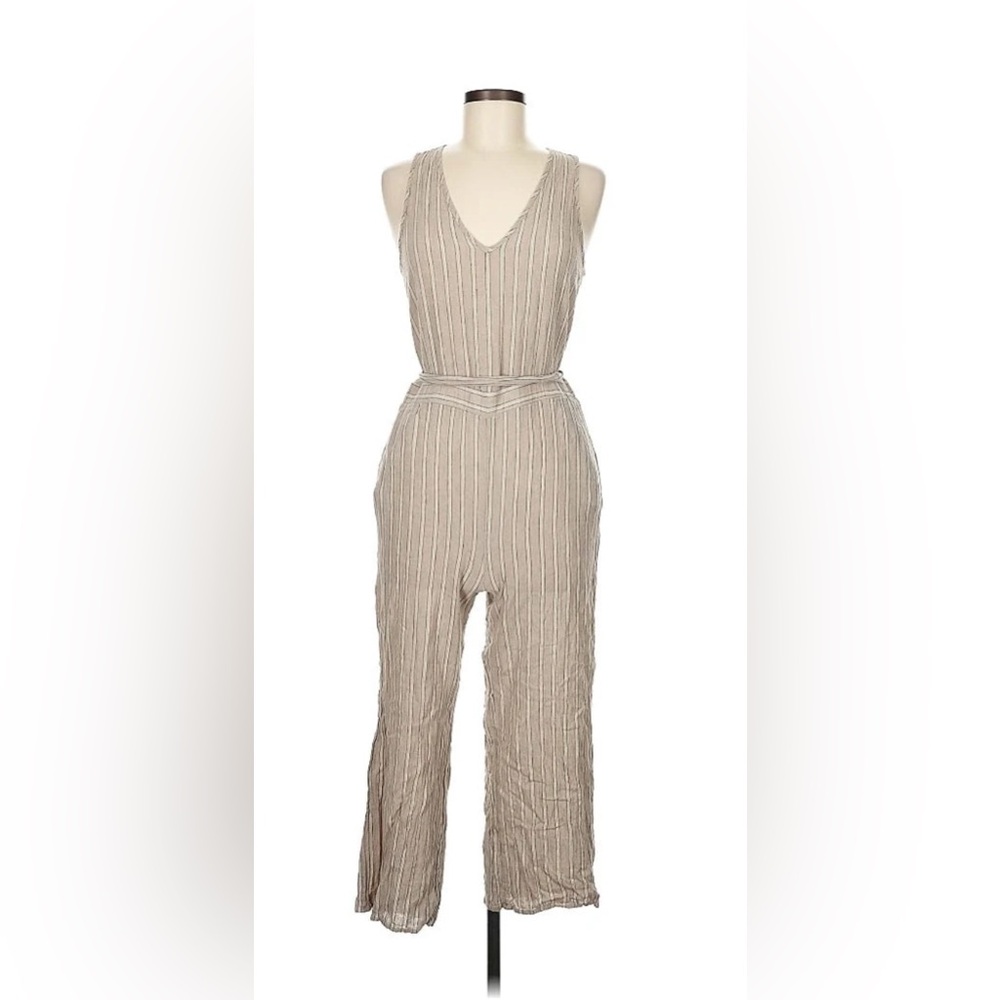 DREW Beige Striped Jumpsuit